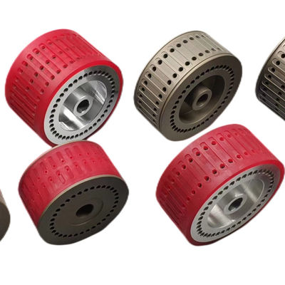 Roda Hisap Tahan Aus Warna Merah Bahan Karet/Baja untuk Suku Cadang Mesin Lipat dan Aksesori Cetak Offset