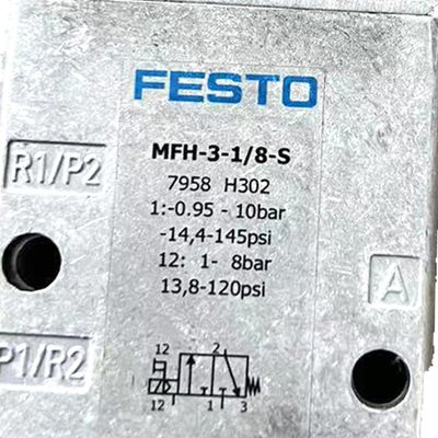 Pabrik asli FESTO Solenoid Valve MFH-3-1/8S Seri 0692 Aluminium dan Tembaga Cahaya Abu-abu untuk Mesin Percetakan Offset