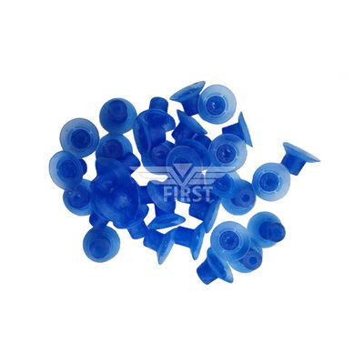 Warna Biru Poly Dan Karet Penyedot Untuk Die Mesin Pemotongan 32 * 18mm High Feet Sucker