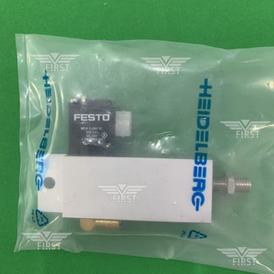 Aluminium Body Solenoid Valve Cylinder Warna Perak untuk Mesin Percetakan SM74/PM74
