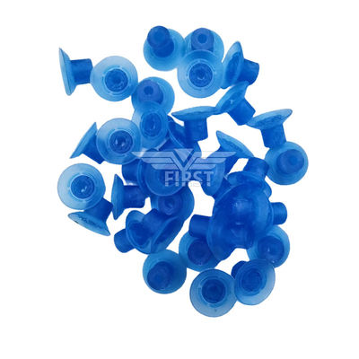 Warna Biru Poly Dan Karet Penyedot Untuk Die Mesin Pemotongan 32 * 18mm High Feet Sucker